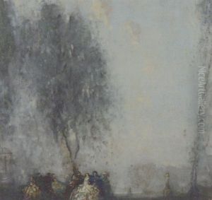 Elegant Figures In A Garden