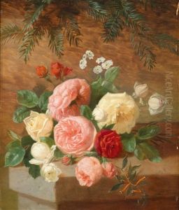 Roses On A Stone Wall