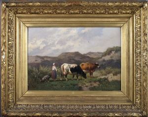Bergere Et Vaches Dans Les Dunes Bergere Et Vaches Dans Les Dunes