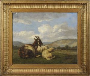 Chevre Et Moutons by Louis Marie Dominique Romain Robbe