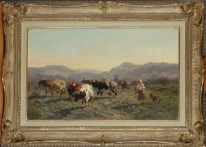 Couple De Bergers Et Vaches Couple De Bergers Et Vaches