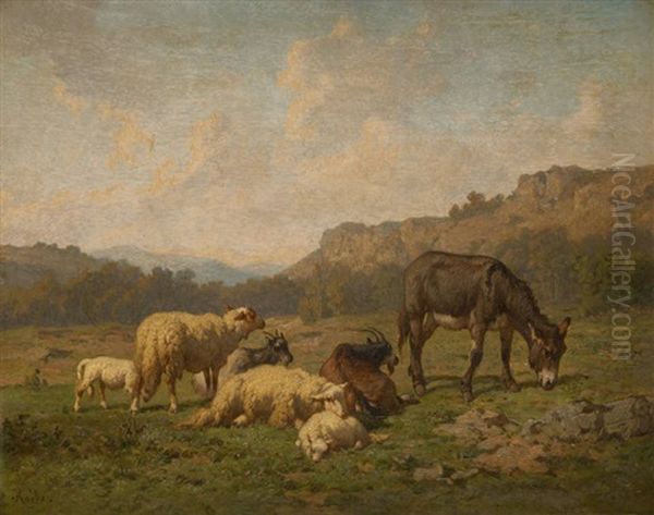 Moutons, Chevres Et Ane - view 1