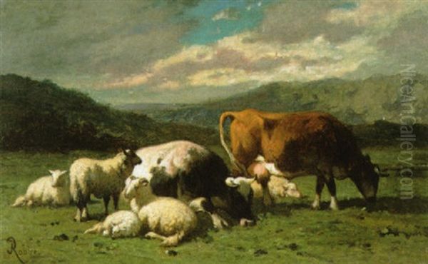 Koeien En Schapen In Een Landschap - view 1