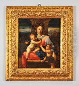 Madonna Con Bambino E San Giovannino by Ambrogio Borgognone
