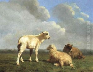 Landschap Met Geiten by Louis Marie Dominique Romain Robbe