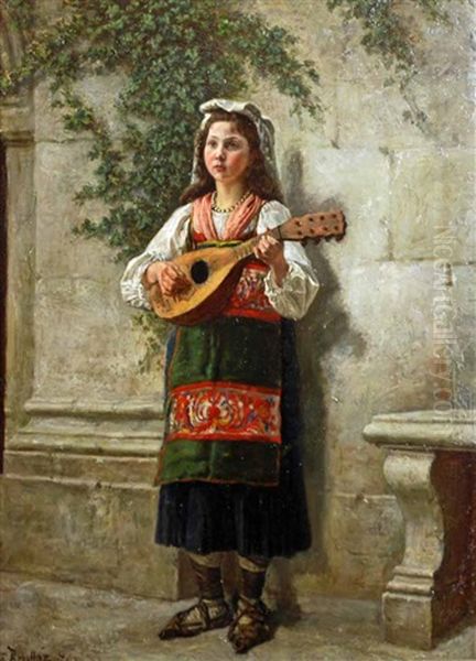 Girl With Mandolin - view 1