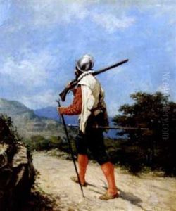 Musketier Auf Weg Marschierend