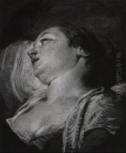 Jeune Femme Appuyee Sur Un Oreiller
