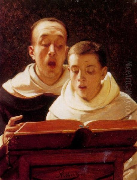 Two Choir Boys Singing - view 1