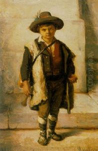 The Little Street Musician by Alexandre Nestor Nicolas Robert