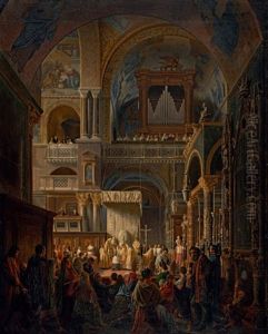 Bischofsweihe In Einer Kathedrale by Aurele Robert