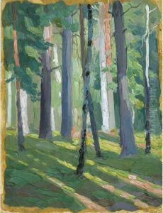 Forest In Sunlight by Alexander Konstantinovich Bogomazov