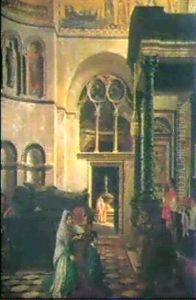 Nachmittagsandacht In Der Basilika San Marco In Venedig by Aurele Robert