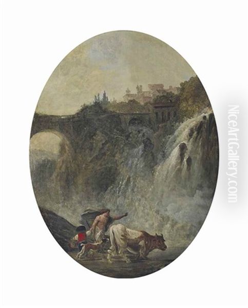 Patres Et Vaches Pres De Chutes D"eau - view 1