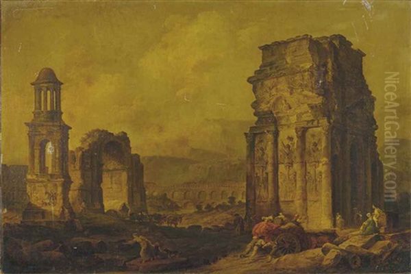 Caprice Architectural Avec Les Ruines De Monuments Provencaux Celebres - view 1