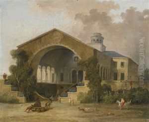 View Of The Back Of The Country House Of Jacques-henri Bernardin De Saint-pierre In Essonnes, Near Fontainebleau by Hubert Robert