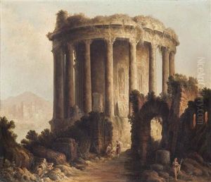 The Temple Of Vesta, Tivoli by Hubert Robert