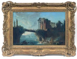 Ruines Antiques Pres D'un Pont, En Contrebas Des Lavandieres