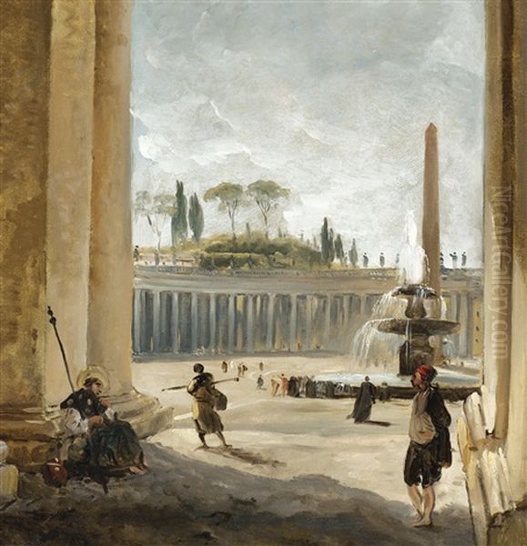 Rome, La Place Saint Pierre, Vue Depuis La Colonnade Du Bernin - view 1