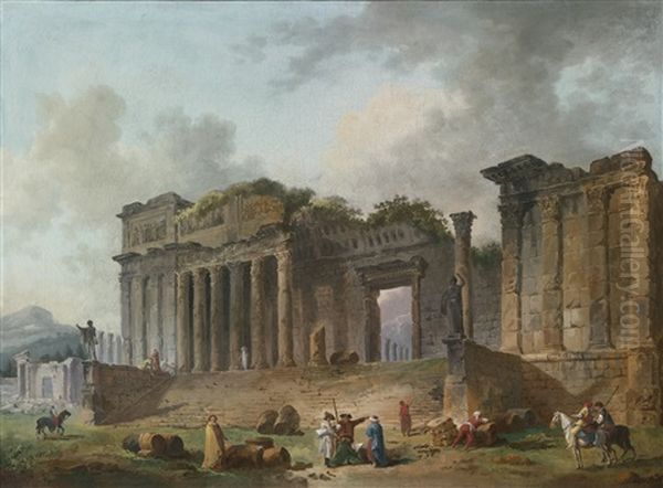 An Architectural Capriccio With An Artist Sketching In The Foreground - view 1