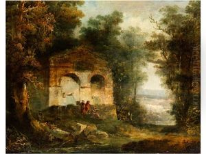 Landschaft Mit Ruine Und Staffagefiguren
