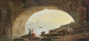 L'arche D'un Pont Avec Des Lavandieres L'arche D'un Pont Avec Des Lavandieres