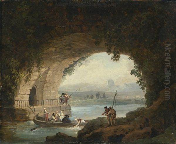 Washerwomen At Work Under The Arch Of A Bridge - view 1