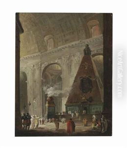 The Catafalque Of Pope Benedict Xiv In Saint Peter's, Rome