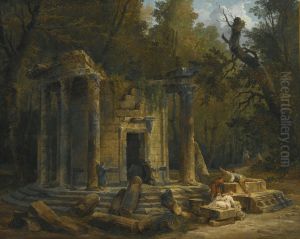 Temple Of Philosophy At Ermenonville by Hubert Robert