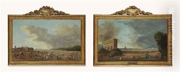 La Journee Des Brouettes (+ La Fete De La Federation Nationale, Le 14 Juillet 1790, Au Champ-de-mars; Pair) - view 1