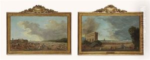 La Journee Des Brouettes (+ La Fete De La Federation Nationale, Le 14 Juillet 1790, Au Champ-de-mars; Pair) by Hubert Robert