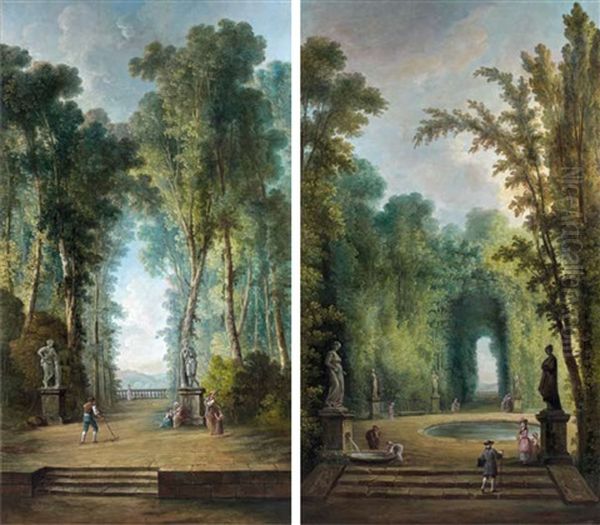 Scenes Galantes Dans Un Parc (pair) - view 1