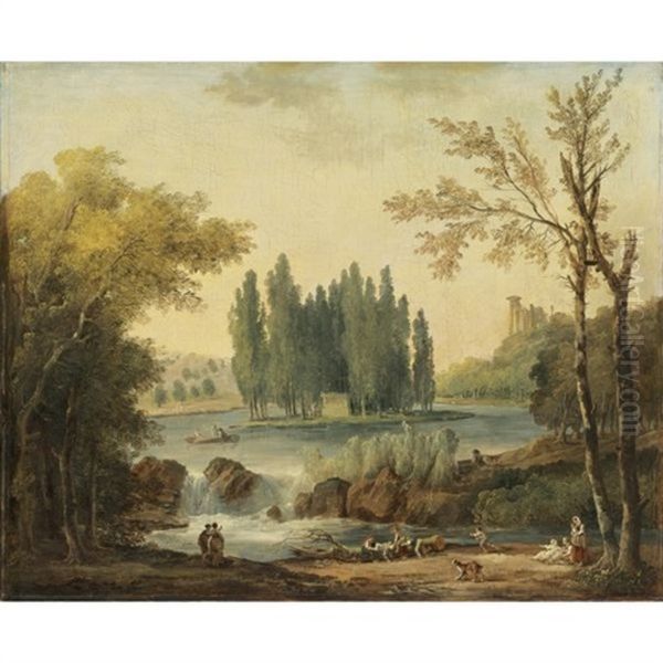 A View Of The Park At Ermenonville With The Tomb Of Jean-jacques Rousseau - view 1