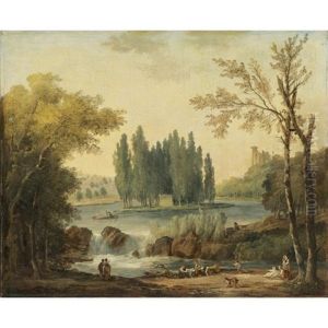 A View Of The Park At Ermenonville With The Tomb Of Jean-jacques Rousseau A View Of The Park At Ermenonville With The Tomb Of Jean-jacques Rousseau