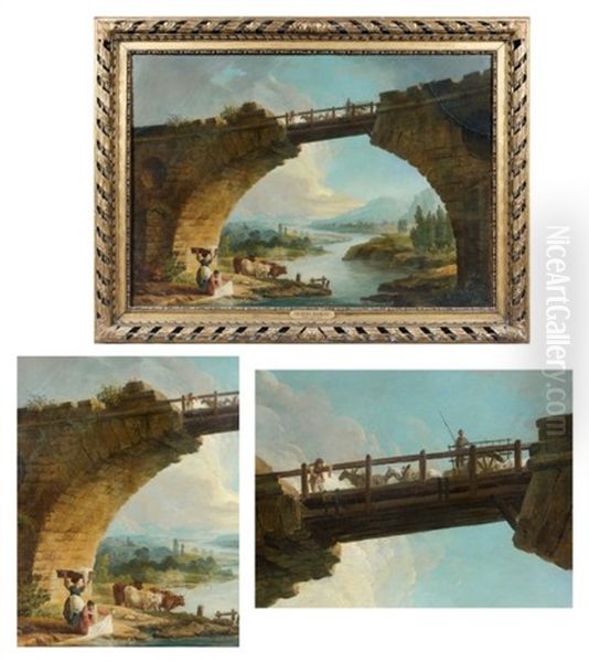 Lavandieres Sous Un Pont Antique - view 1