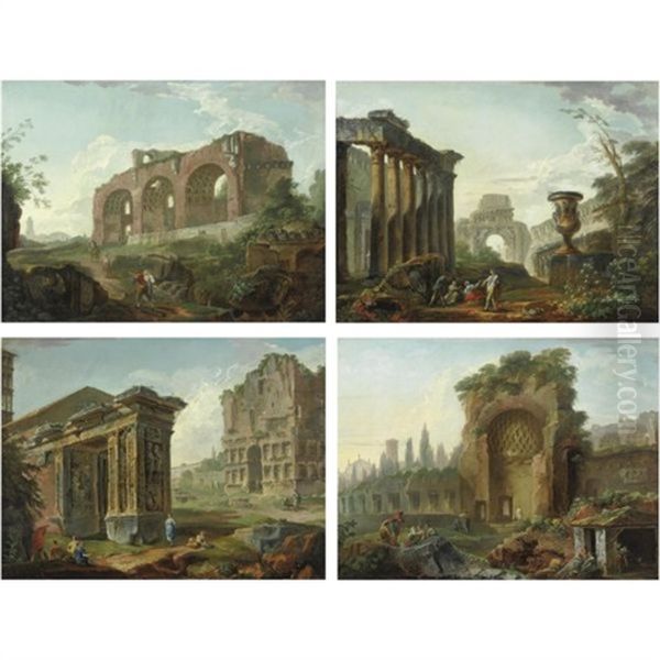 Capriccio Architettonico Con La Basilica Di Costantino (+ 3 Others; 4 Works) - view 1