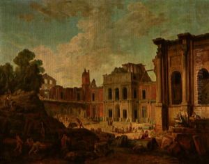 La Demolition Du Chateau Vieux De Meudon En 1803 by Hubert Robert