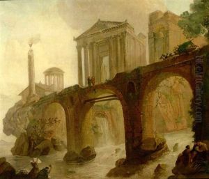 Travellers To The Ruins by Hubert Robert