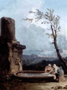 Landscape With Women Doing Their Laundry In A Fountain Landscape With Women Doing Their Laundry In A Fountain