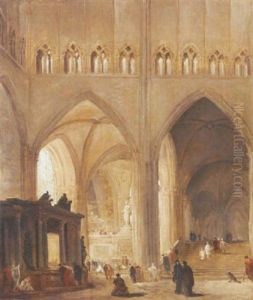 Interieur De L'eglise De Saint-denis by Hubert Robert