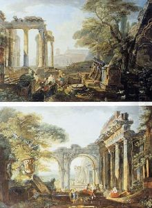 Veduta Ideata Di Roma Con Resti Archeologici E Figure