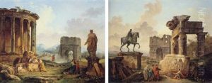 Cappricio Of Figures By The Temple Of Vesta And The Arch Of Titus