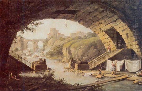 Les Lavandieres Sous Un Pont - view 1