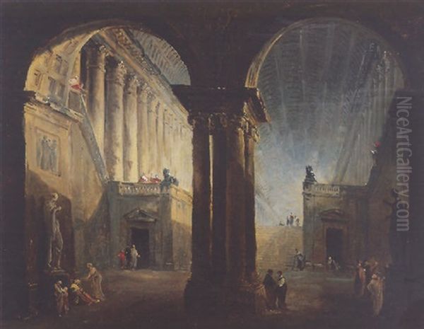 Personnages Dans Une Ruine Antique - view 1