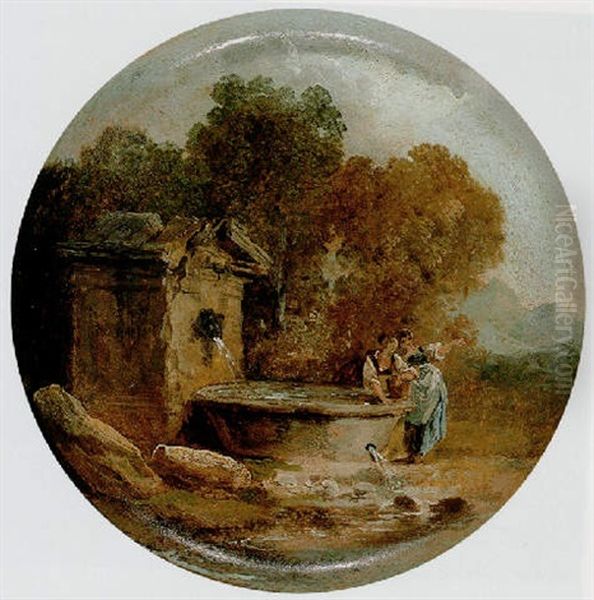 A Wooded Landscape With Women By A Well - view 1