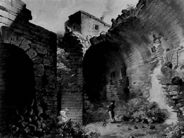 Landscape With Figures In Ruins - view 1