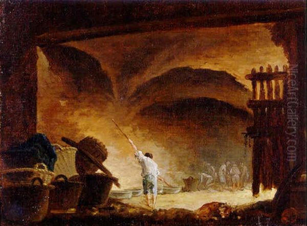 Washermen Boiling Laundry In A Cavernous Ruin - view 1