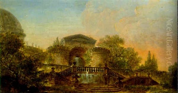 A Fountain In The Vatican Gardens, Saint Peters' Beyond - view 1