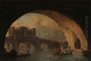 Le Pont Triomphal by Hubert Robert