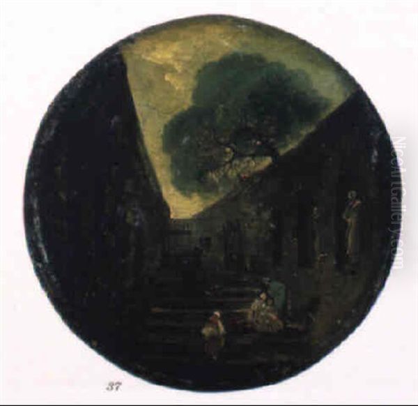 Personnages Au Pied D'un Escalier - view 1